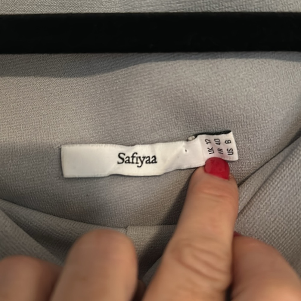 Safiyaa beautiful gray tunic belted off shoulder top 8 - Picture 4 of 15